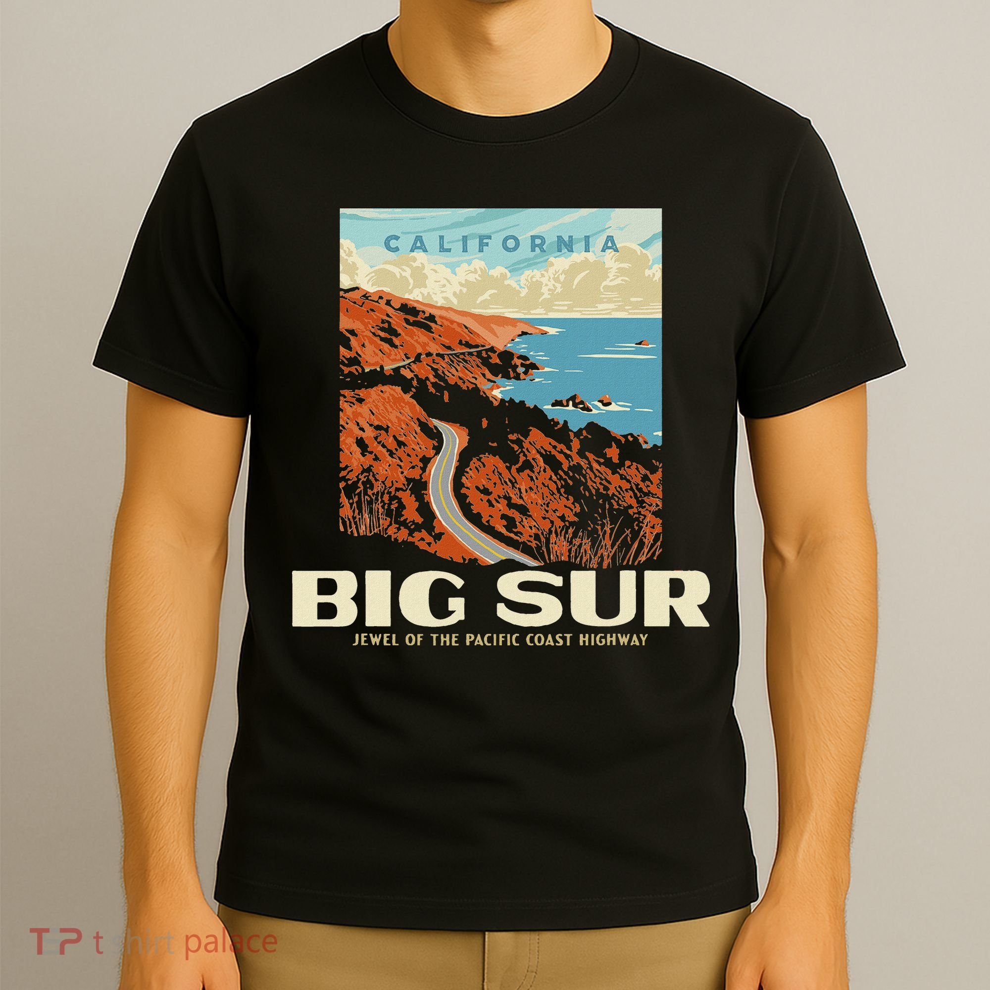 Retro Big Sur California Coast Wpa Style Vintage Graphic T-Shirt