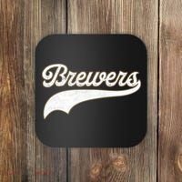 Retro Brewers Sports Fan Varsity Team Name Coaster thumb 0