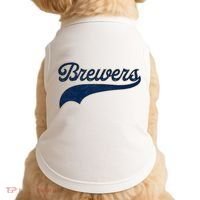 Retro Brewers Sports Fan Varsity Team Name Doggie Tank thumb 0