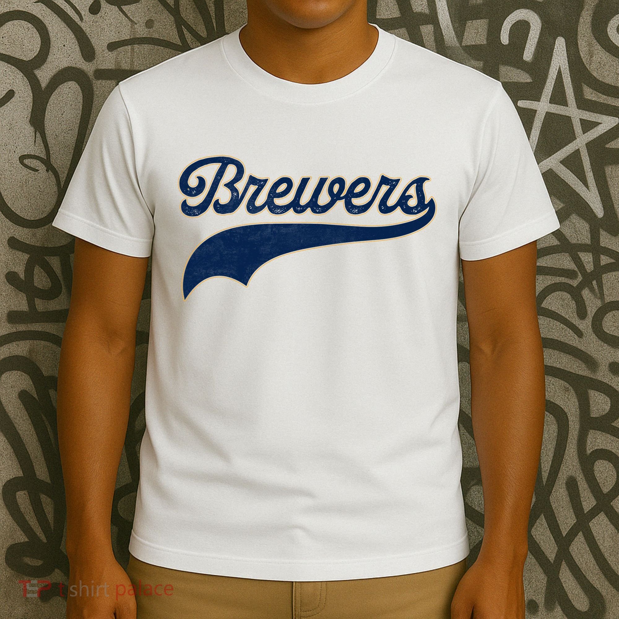 Retro Brewers Sports Fan Varsity Team Name T-Shirt
