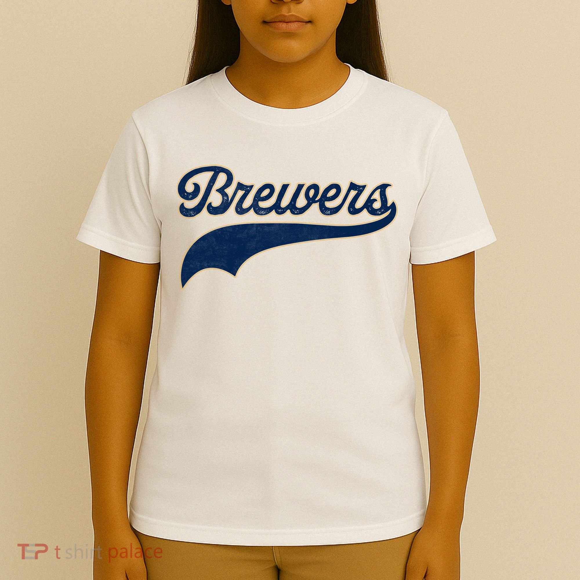 Retro Brewers Sports Fan Varsity Team Name T-Shirt