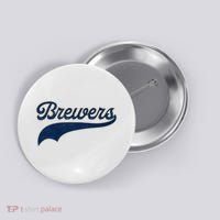Retro Brewers Sports Fan Varsity Team Name Button thumb 0