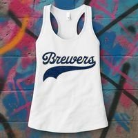 Retro Brewers Sports Fan Varsity Team Name Women's Tank Top thumb 3