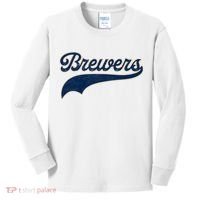 Retro Brewers Sports Fan Varsity Team Name Kids Long Sleeve Shirt thumb 0