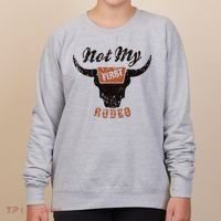 Retro Bull Skull Not My First Rodeo Western Country Cowboy Women's Sweatshirt thumb 0