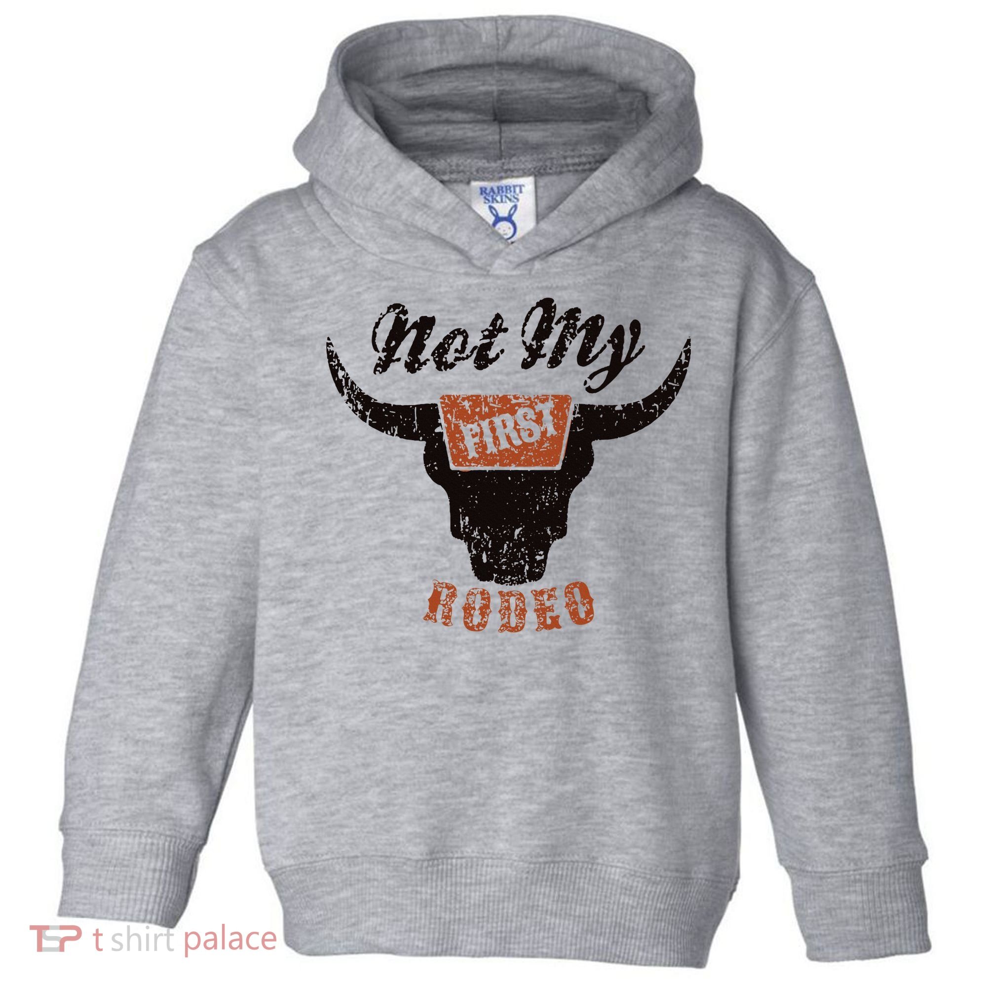 Retro Bull Skull Not My First Rodeo Western Country Cowboy Toddler Hoodie
