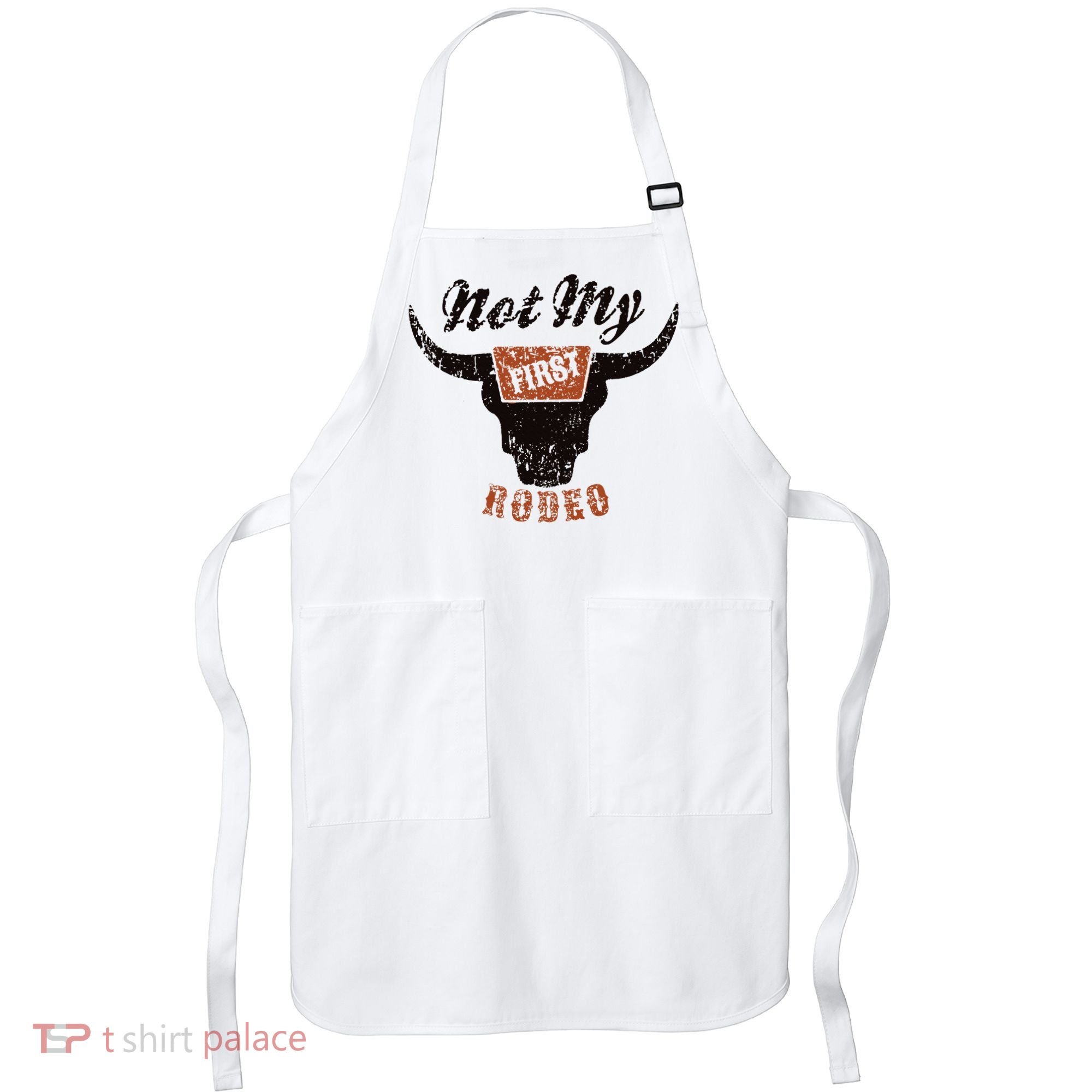 Retro Bull Skull Not My First Rodeo Western Country Cowboy Apron