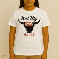 Retro Bull Skull Not My First Rodeo Western Country Cowboy T-Shirt thumb 4