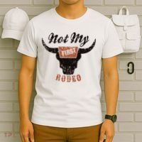Retro Bull Skull Not My First Rodeo Western Country Cowboy T-Shirt thumb 6
