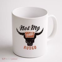 Retro Bull Skull Not My First Rodeo Western Country Cowboy Coffee Mug thumb 1