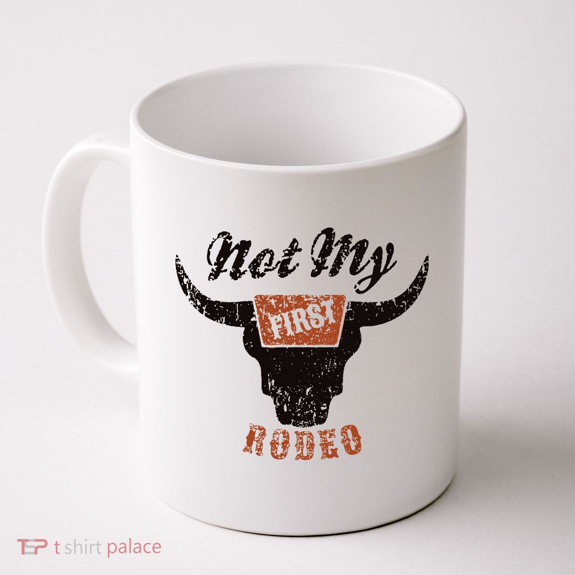 Retro Bull Skull Not My First Rodeo Western Country Cowboy Coffee Mug
