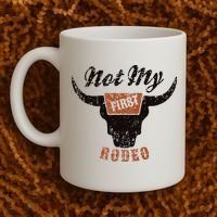 Retro Bull Skull Not My First Rodeo Western Country Cowboy Coffee Mug thumb 2