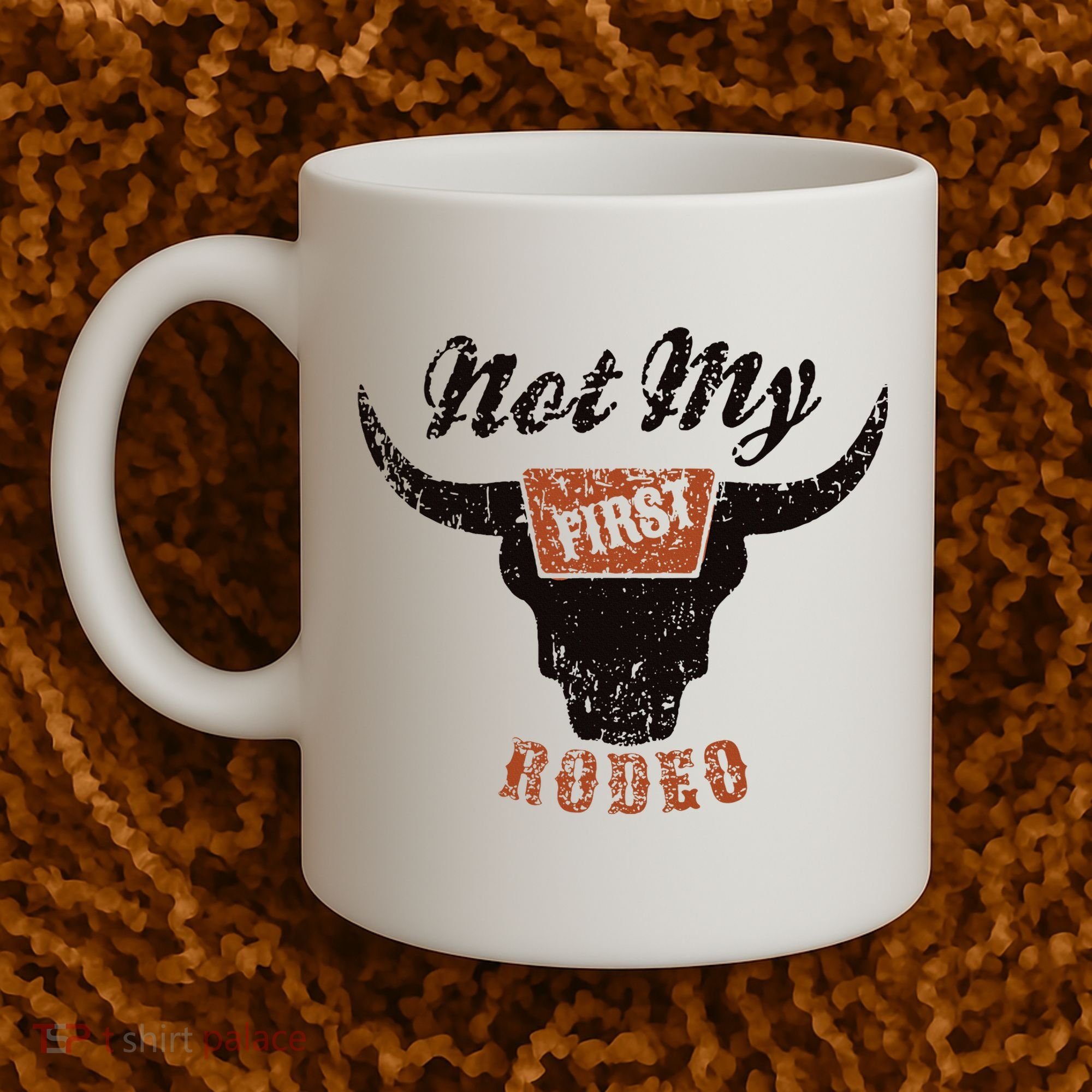 Retro Bull Skull Not My First Rodeo Western Country Cowboy Coffee Mug