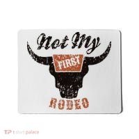 Retro Bull Skull Not My First Rodeo Western Country Cowboy Mousepad thumb 0