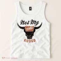Retro Bull Skull Not My First Rodeo Western Country Cowboy Tank Top thumb 2