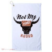 Retro Bull Skull Not My First Rodeo Western Country Cowboy Golf Towel thumb 0