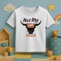 Retro Bull Skull Not My First Rodeo Western Country Cowboy Toddler T-Shirt thumb 3