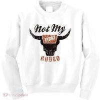 Retro Bull Skull Not My First Rodeo Western Country Cowboy Kids Sweatshirt thumb 0