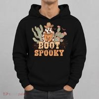 Retro Boot Scootin Spooky Western Halloween Retro Fall Halloween Gift Hoodie thumb 0