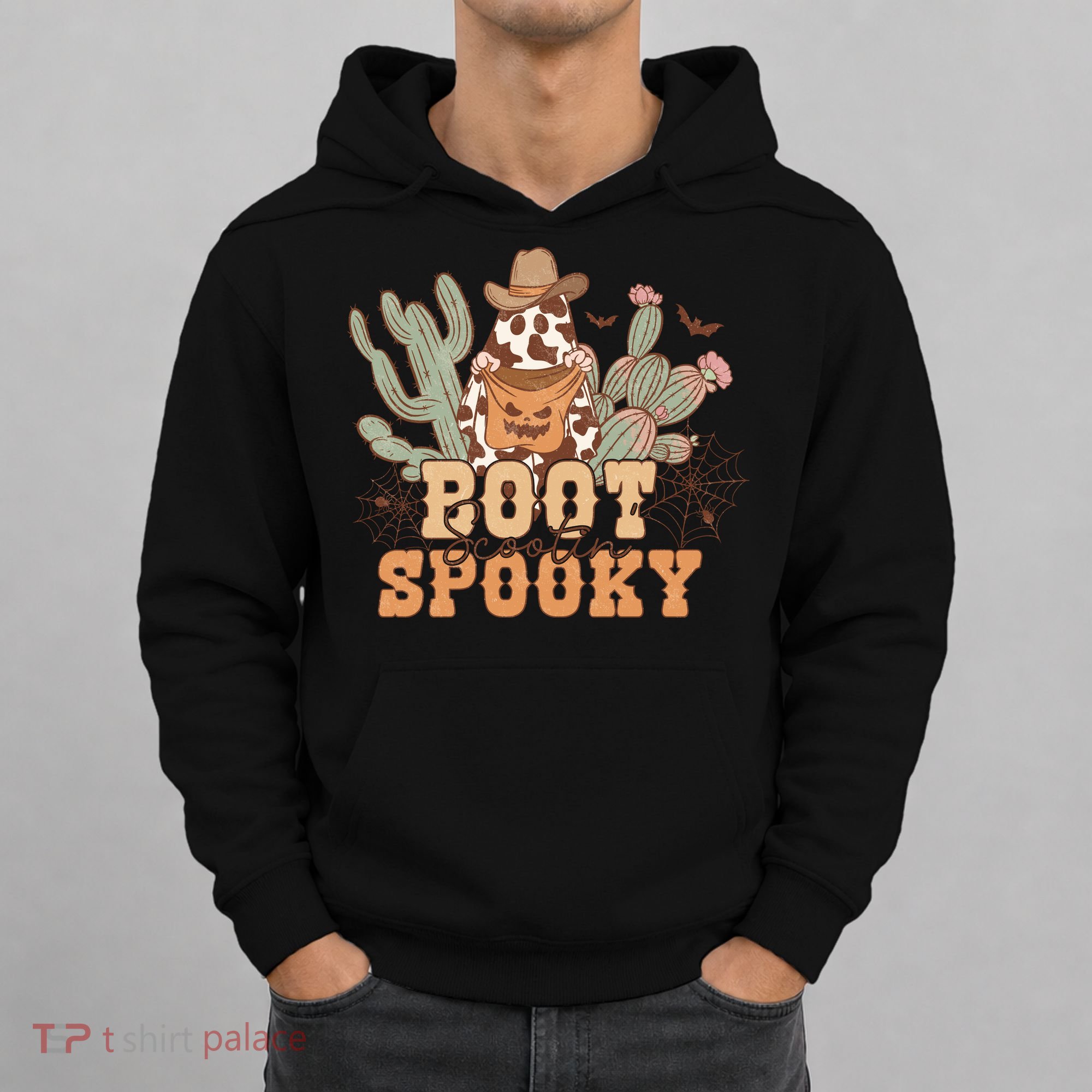 Retro Boot Scootin Spooky Western Halloween Retro Fall Halloween Gift Hoodie