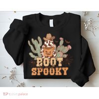 Retro Boot Scootin Spooky Western Halloween Retro Fall Halloween Gift Sweatshirt thumb 2