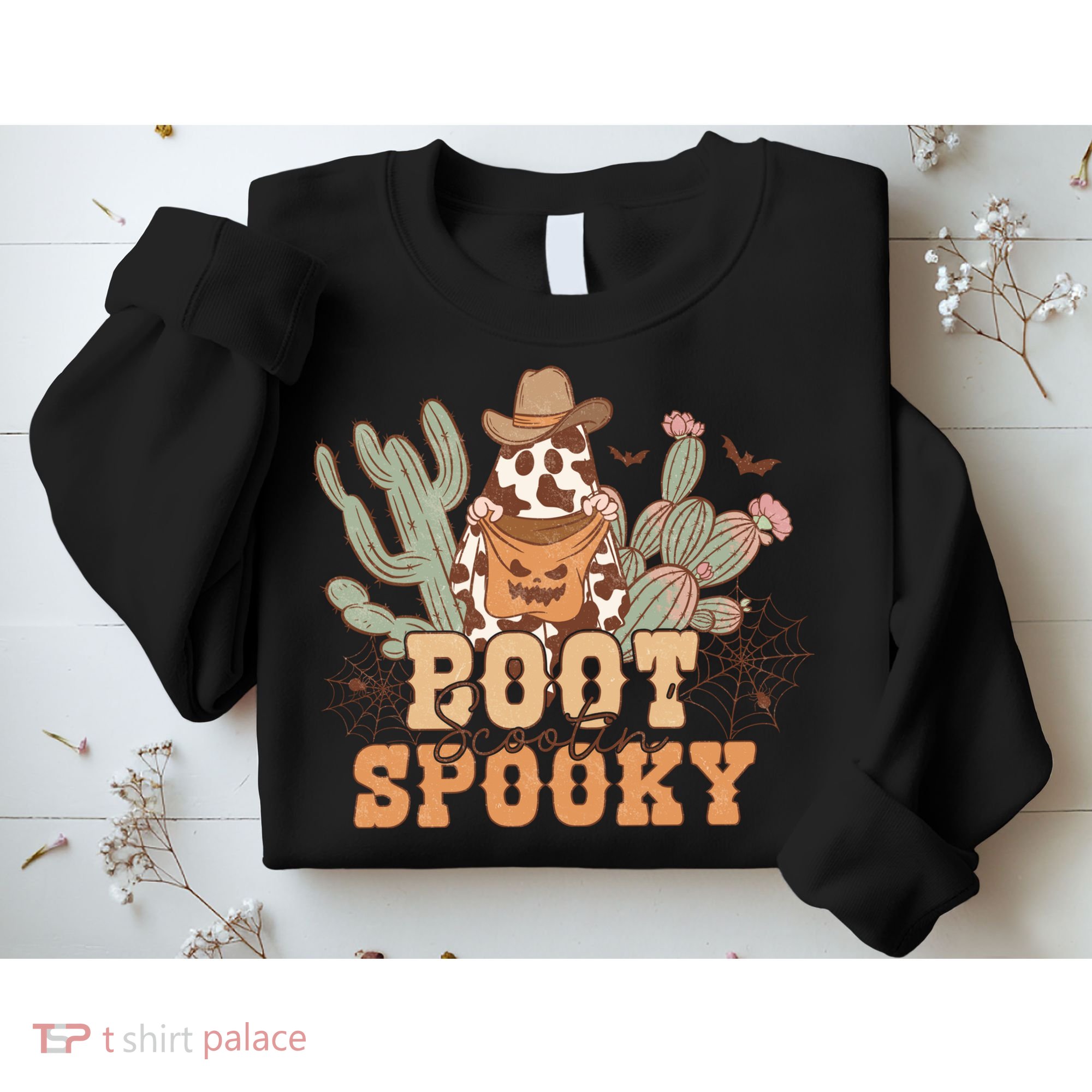 Retro Boot Scootin Spooky Western Halloween Retro Fall Halloween Gift Sweatshirt