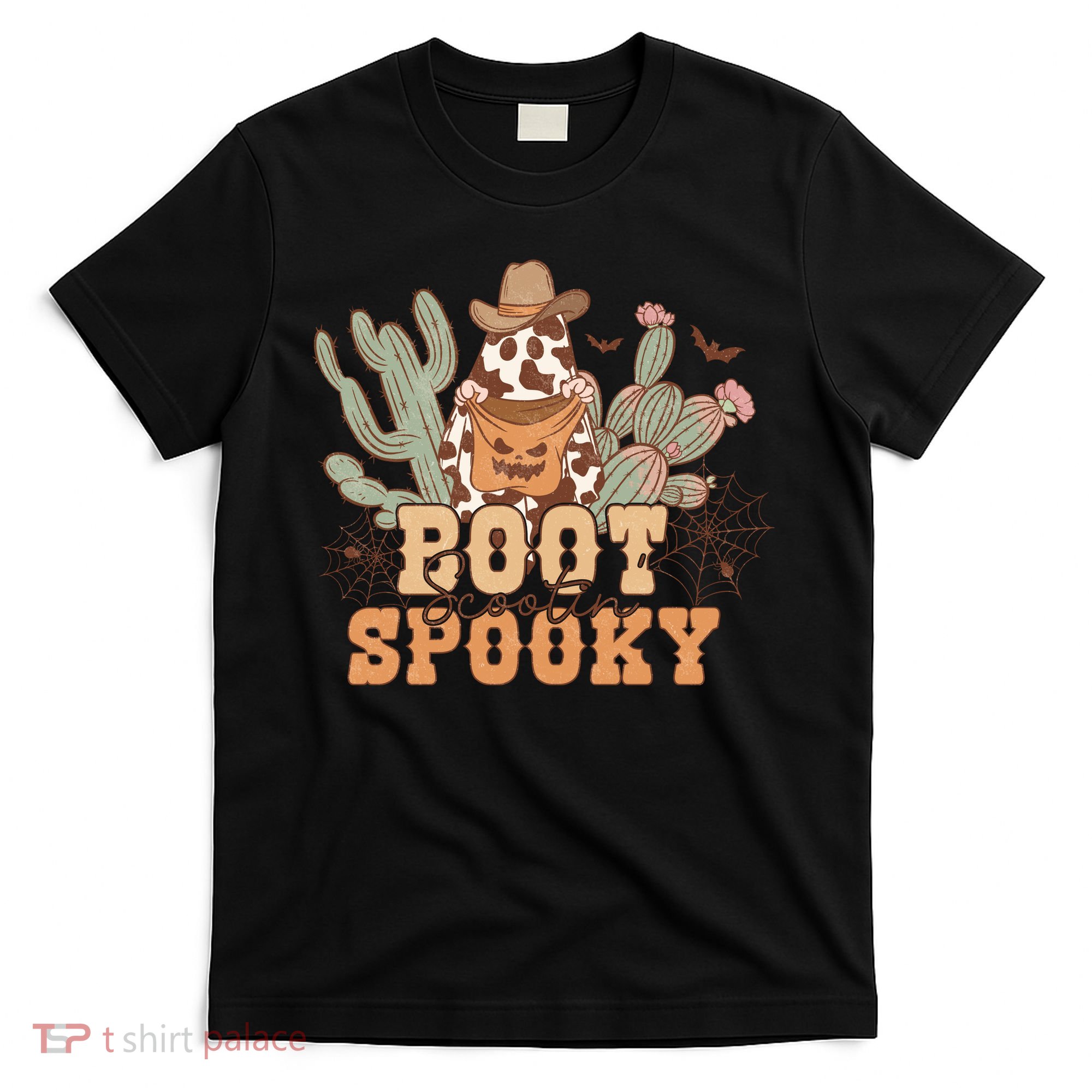 Retro Boot Scootin Spooky Western Halloween Retro Fall Halloween Gift T-Shirt