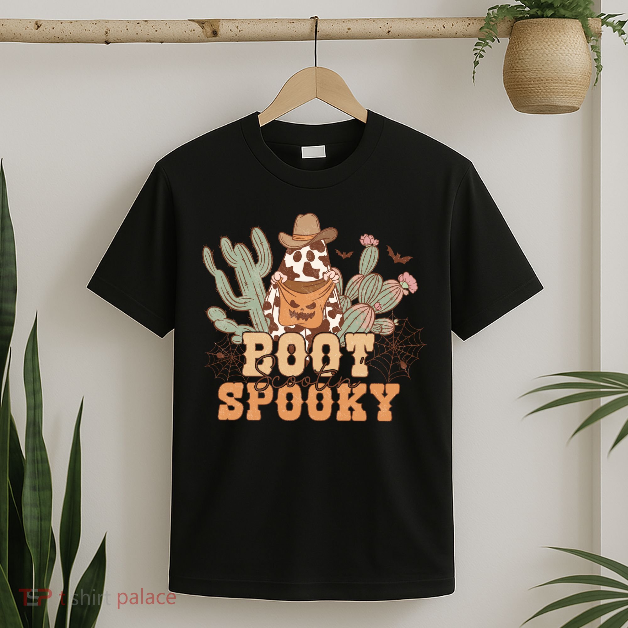 Retro Boot Scootin Spooky Western Halloween Retro Fall Halloween Gift T-Shirt