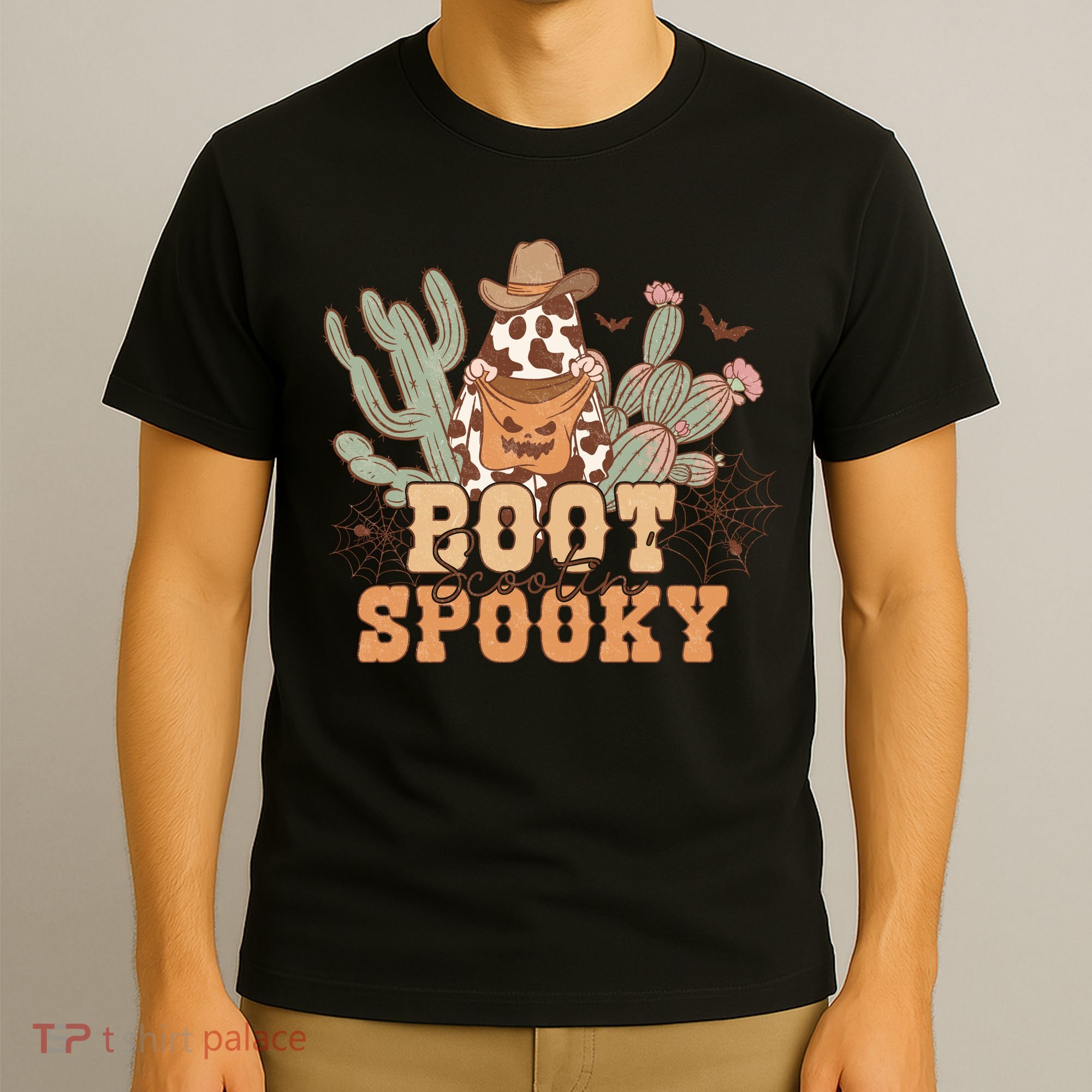 Retro Boot Scootin Spooky Western Halloween Retro Fall Halloween Gift T-Shirt