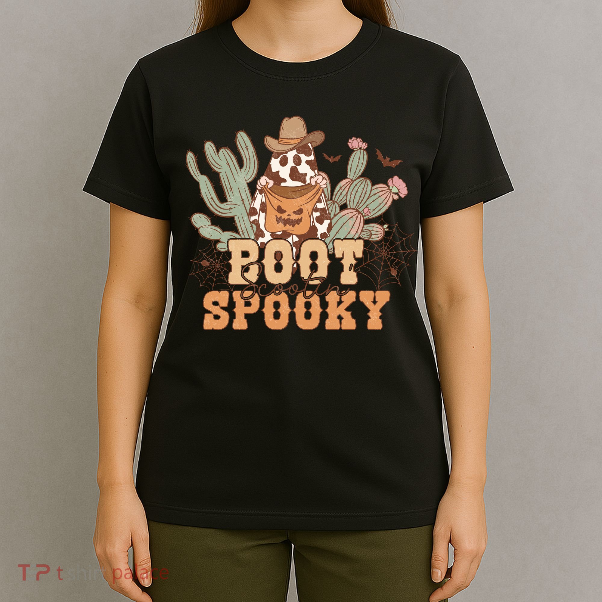 Retro Boot Scootin Spooky Western Halloween Retro Fall Halloween Gift T-Shirt