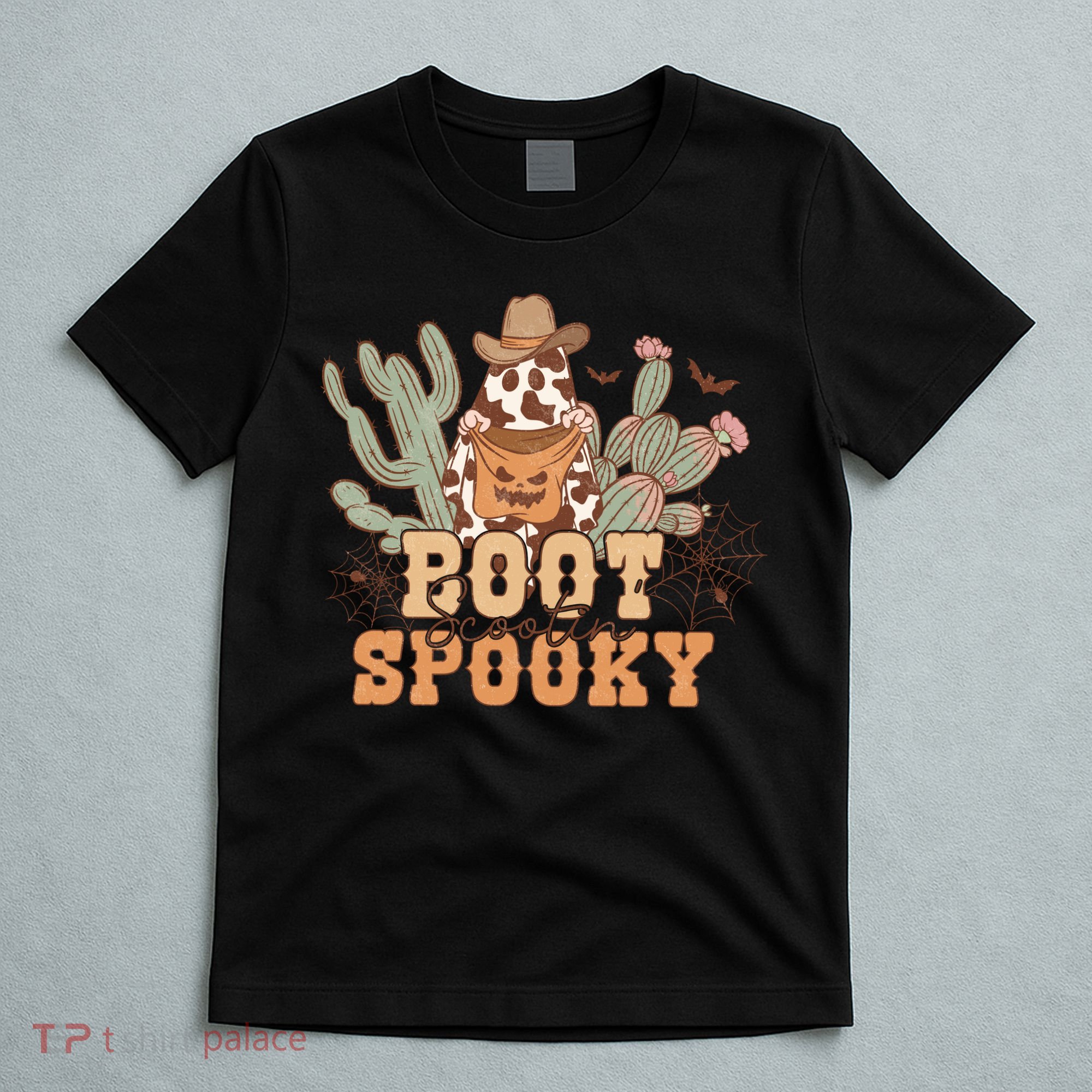 Retro Boot Scootin Spooky Western Halloween Retro Fall Halloween Gift T-Shirt