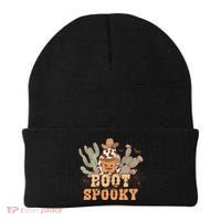 Retro Boot Scootin Spooky Western Halloween Retro Fall Halloween Gift Beanie thumb 0