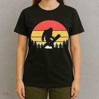 Retro Bigfoot Snowboard Shirt Sasquatch Snowboarding Lovers T-Shirt thumb 4