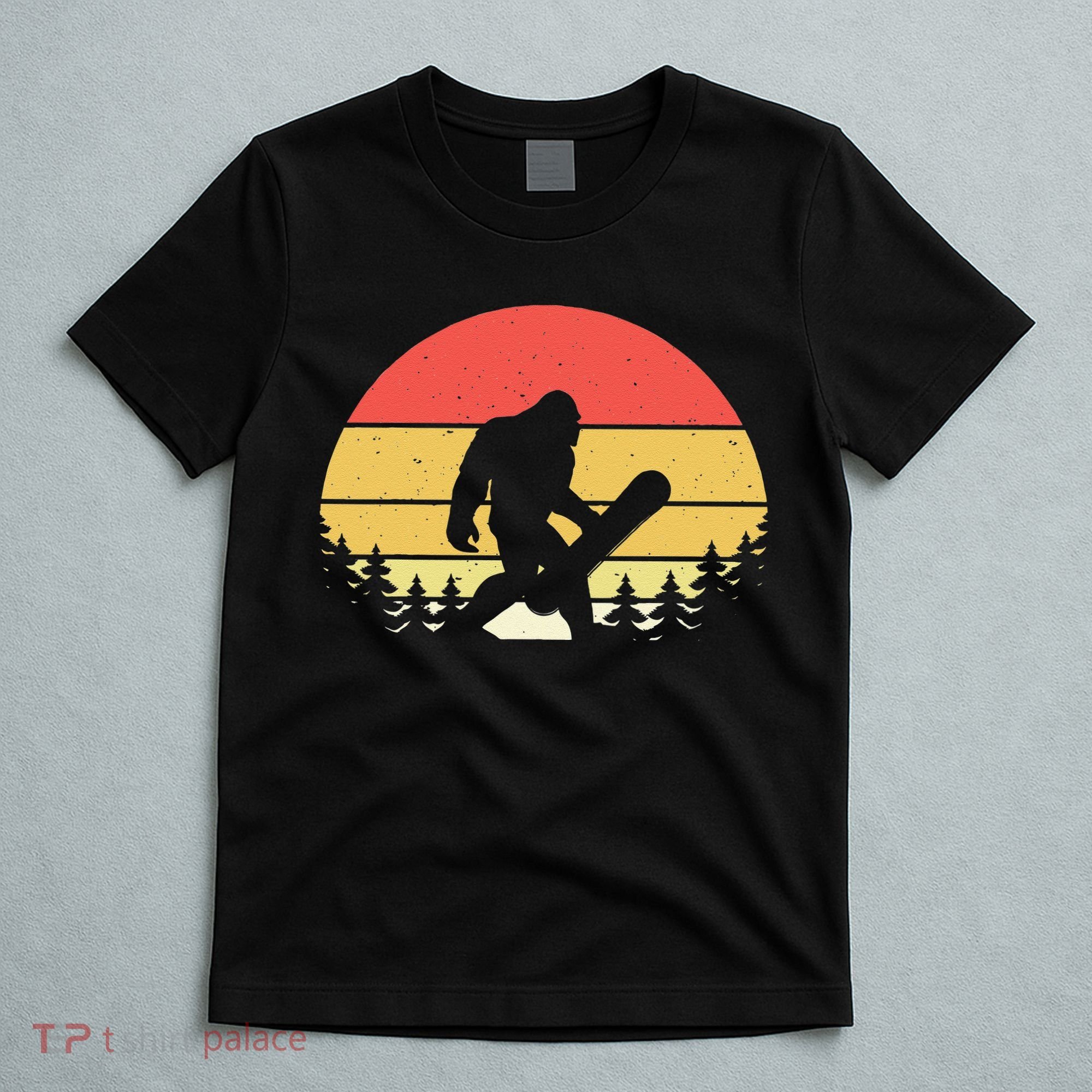 Retro Bigfoot Snowboard Shirt Sasquatch Snowboarding Lovers T-Shirt
