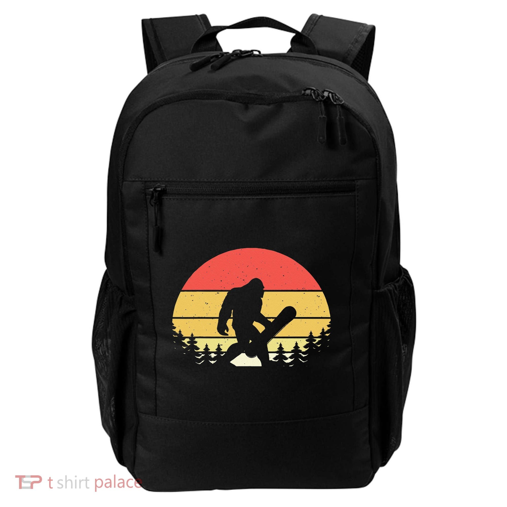 Retro Bigfoot Snowboard Shirt Sasquatch Snowboarding Lovers Backpack