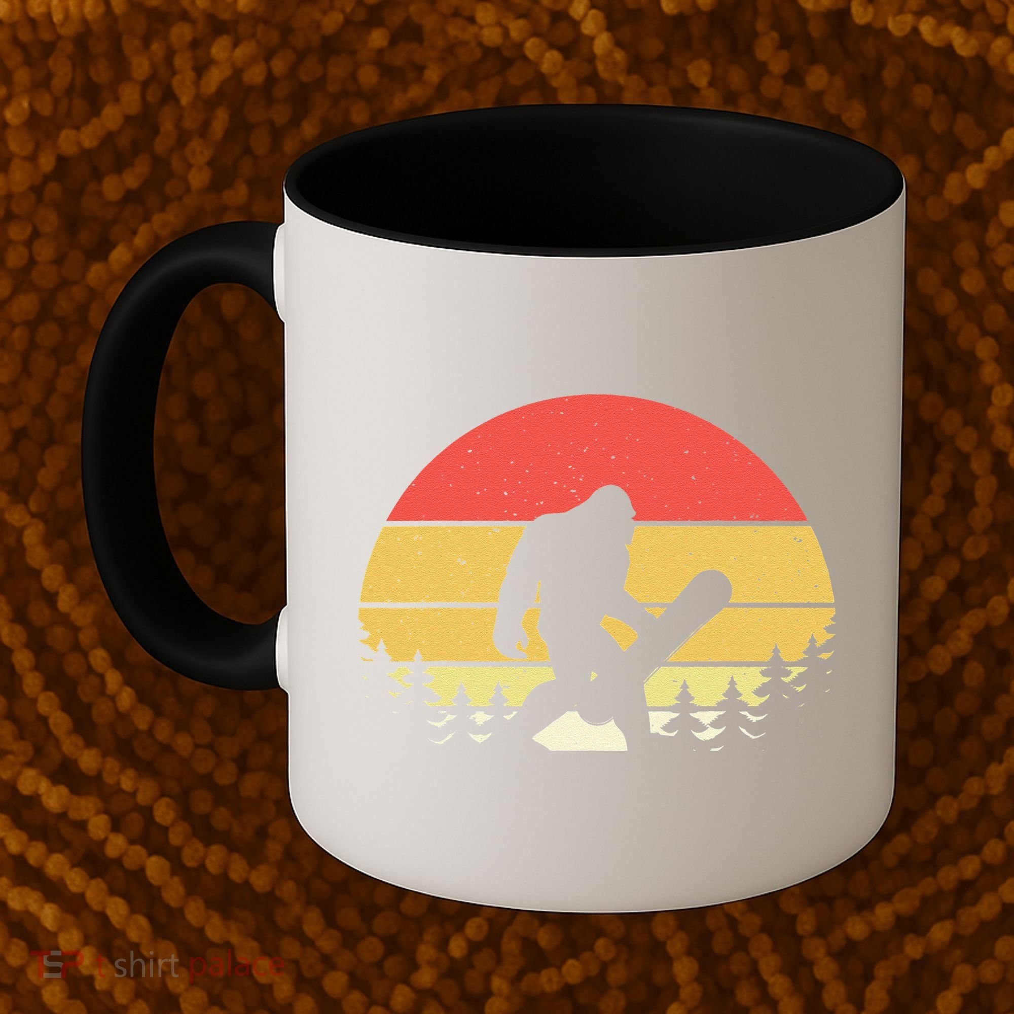 Retro Bigfoot Snowboard Shirt Sasquatch Snowboarding Lovers Coffee Mug