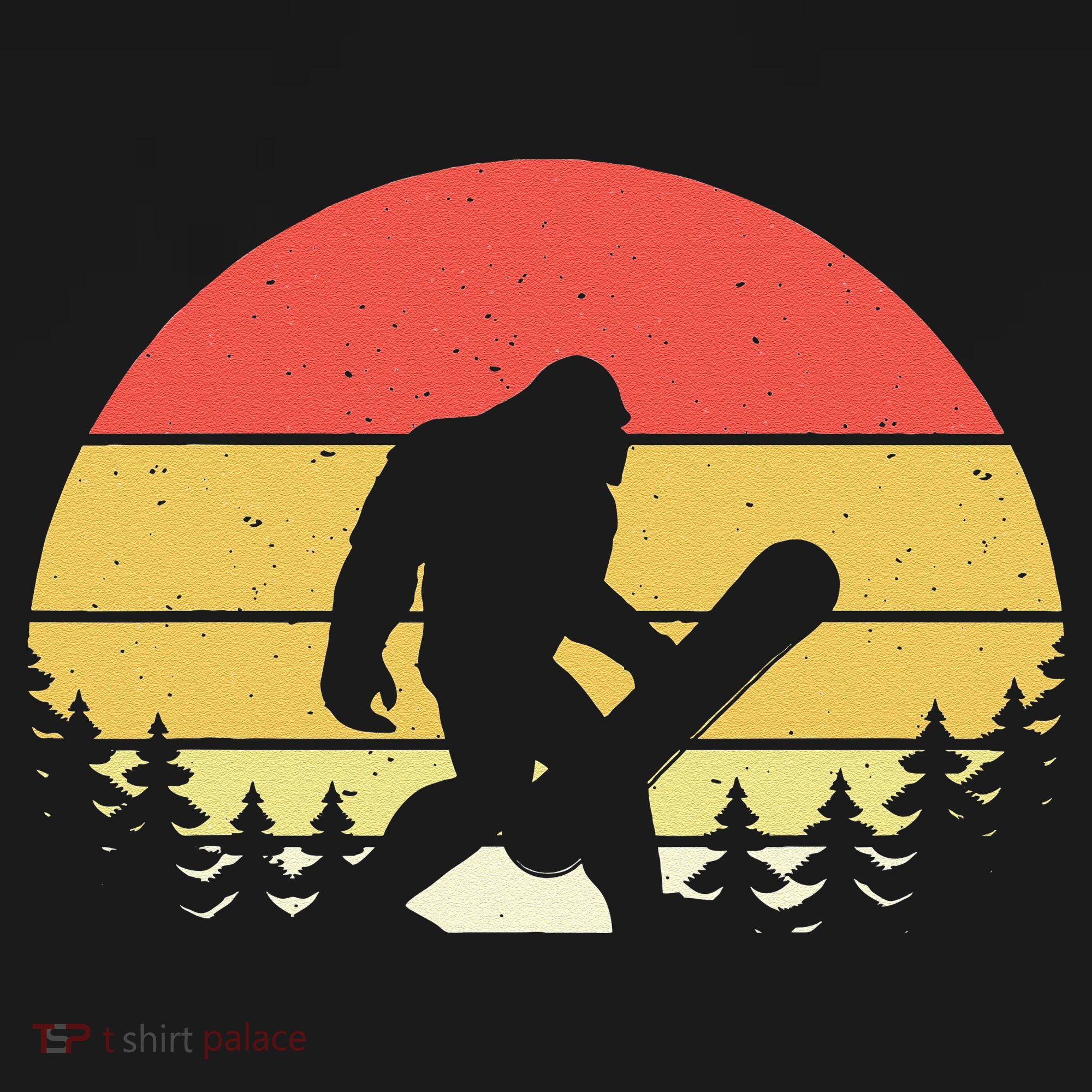 Retro Bigfoot Snowboard Shirt Sasquatch Snowboarding Lovers Women's Hoodie