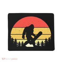 Retro Bigfoot Snowboard Shirt Sasquatch Snowboarding Lovers Mousepad thumb 0