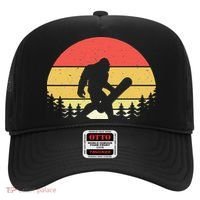 Retro Bigfoot Snowboard Shirt Sasquatch Snowboarding Lovers Hat thumb 0