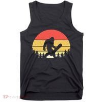 Retro Bigfoot Snowboard Shirt Sasquatch Snowboarding Lovers Tank Top thumb 0