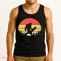 Retro Bigfoot Snowboard Shirt Sasquatch Snowboarding Lovers Tank Top thumb 3