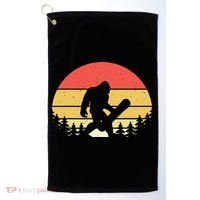 Retro Bigfoot Snowboard Shirt Sasquatch Snowboarding Lovers Golf Towel thumb 0