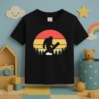 Retro Bigfoot Snowboard Shirt Sasquatch Snowboarding Lovers Toddler T-Shirt thumb 3