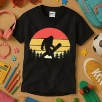 Retro Bigfoot Snowboard Shirt Sasquatch Snowboarding Lovers Kids T-Shirt thumb 3