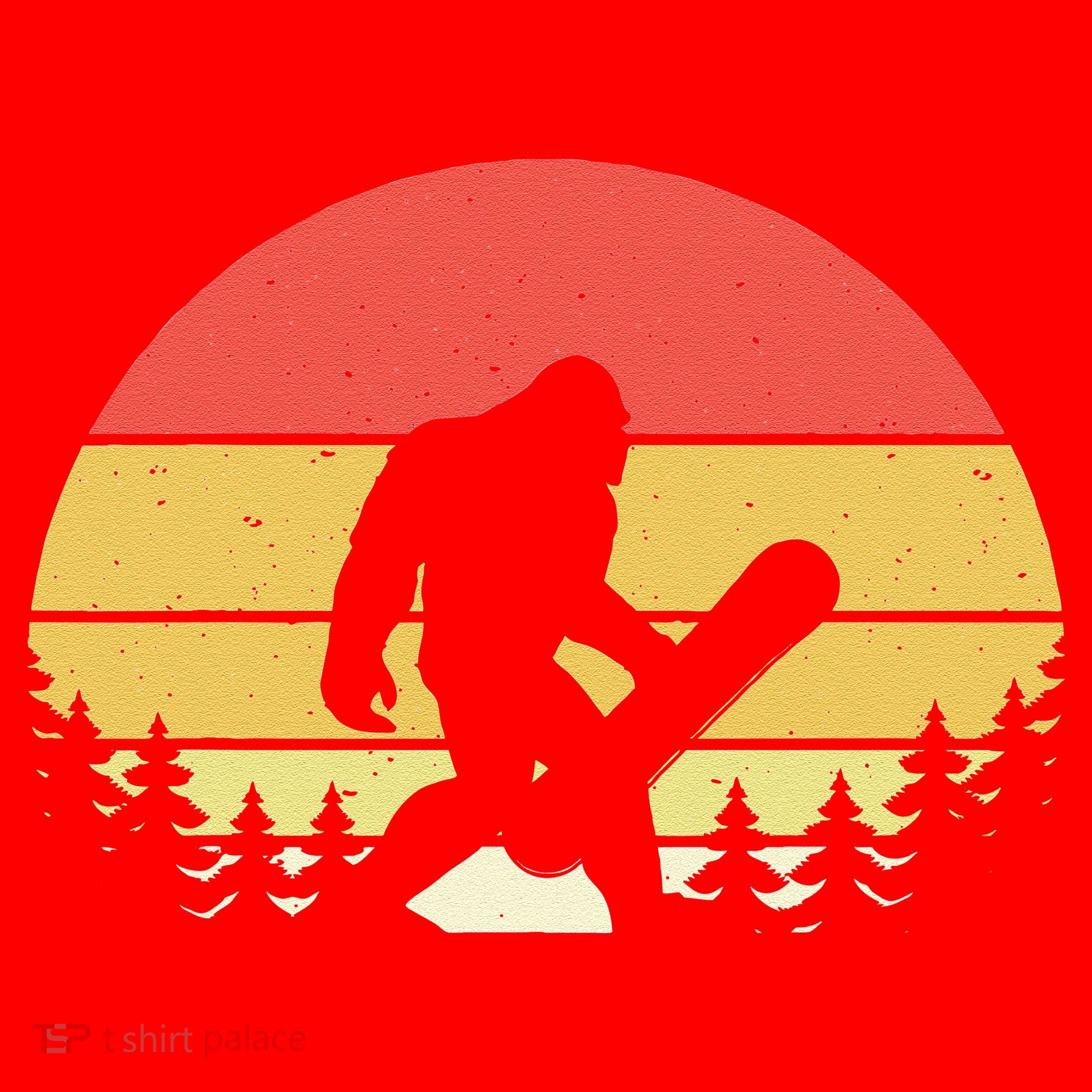 Retro Bigfoot Snowboard Shirt Sasquatch Snowboarding Lovers Santa Hat