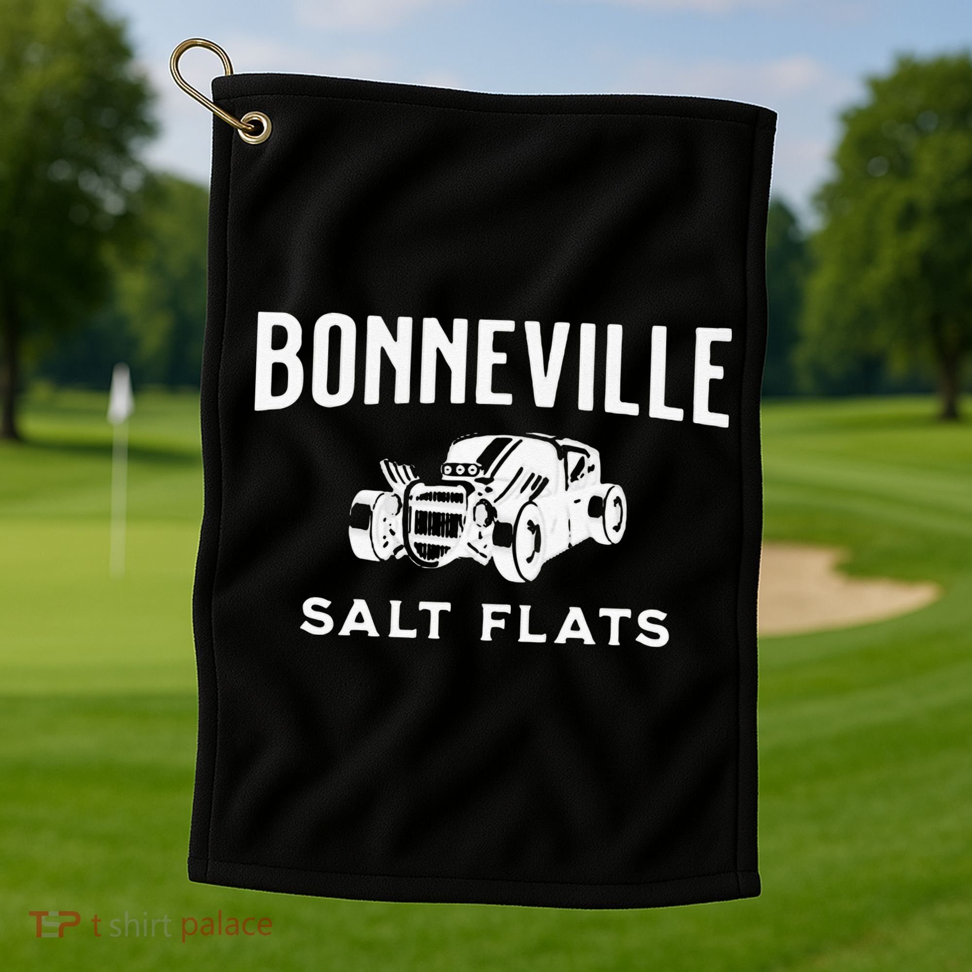 Retro Bonneville Salt Flats Utah International Speedway Golf Towel
