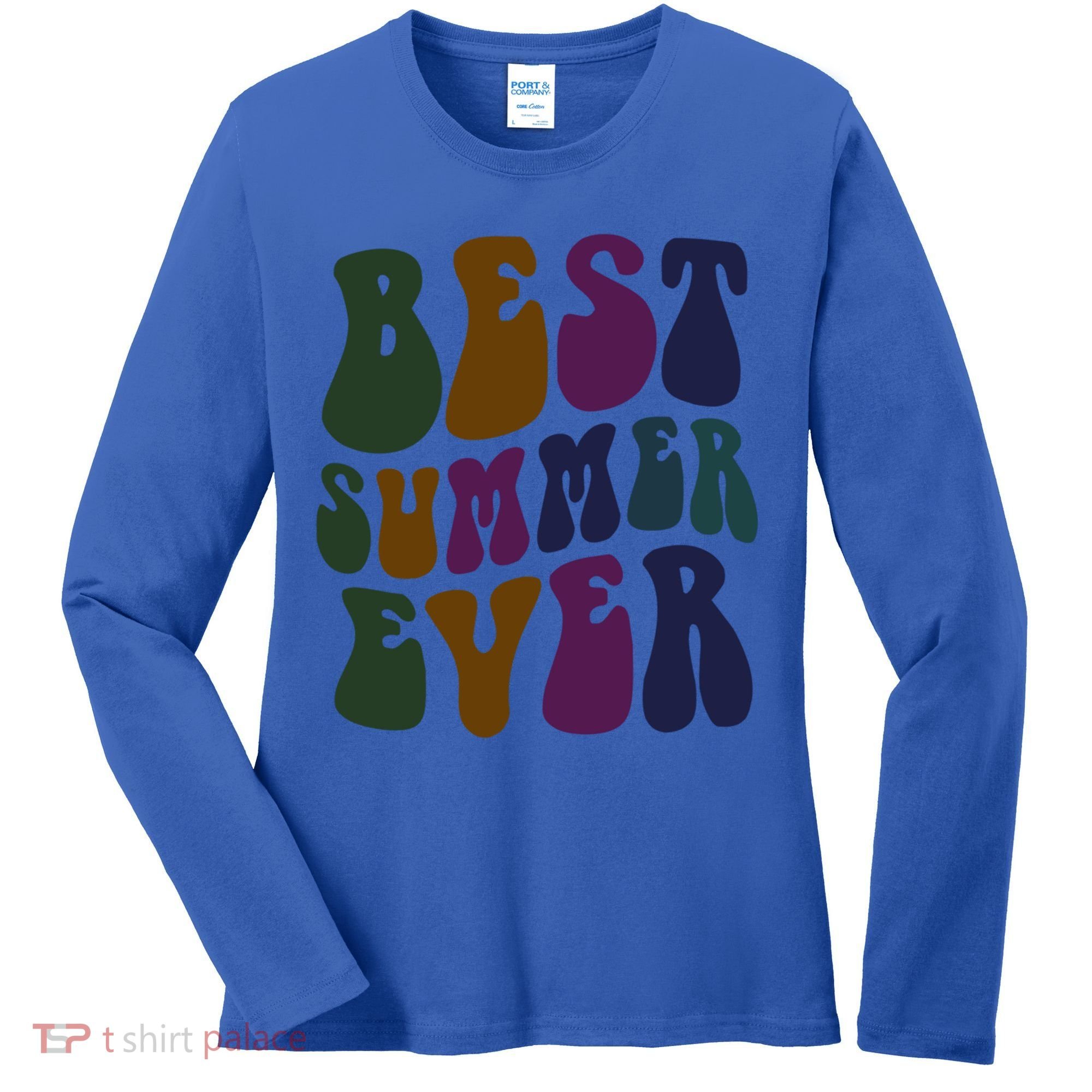 Retro Best Summer Ever Camp Crew Camping Staff Grill Chef Gift Women's Long Sleeve Shirt