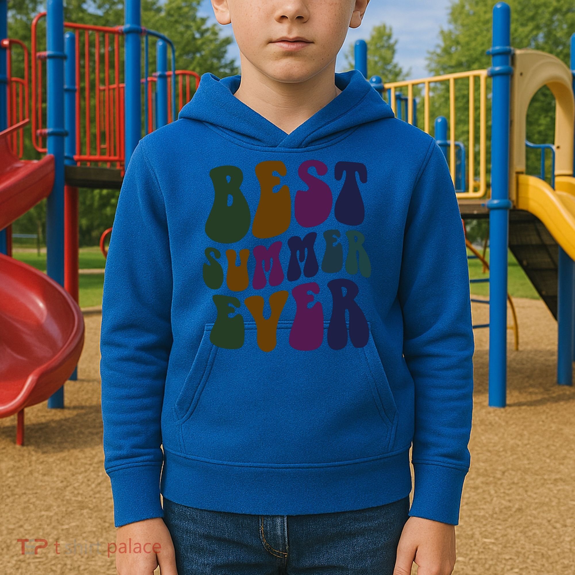 Retro Best Summer Ever Camp Crew Camping Staff Grill Chef Gift Kids Hoodie