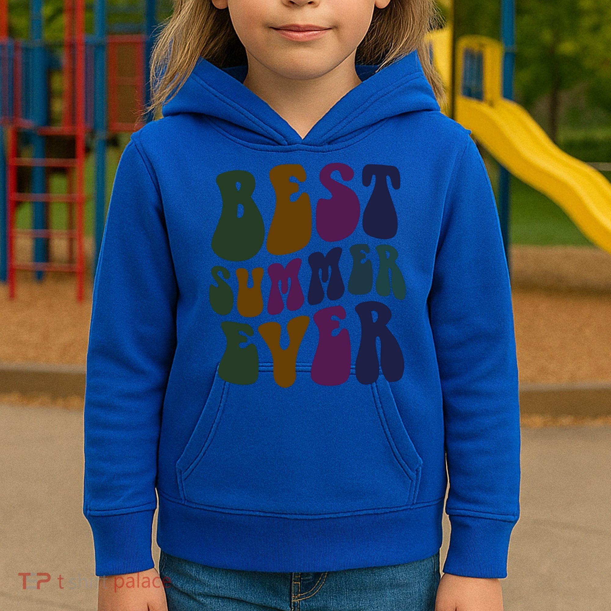 Retro Best Summer Ever Camp Crew Camping Staff Grill Chef Gift Kids Hoodie