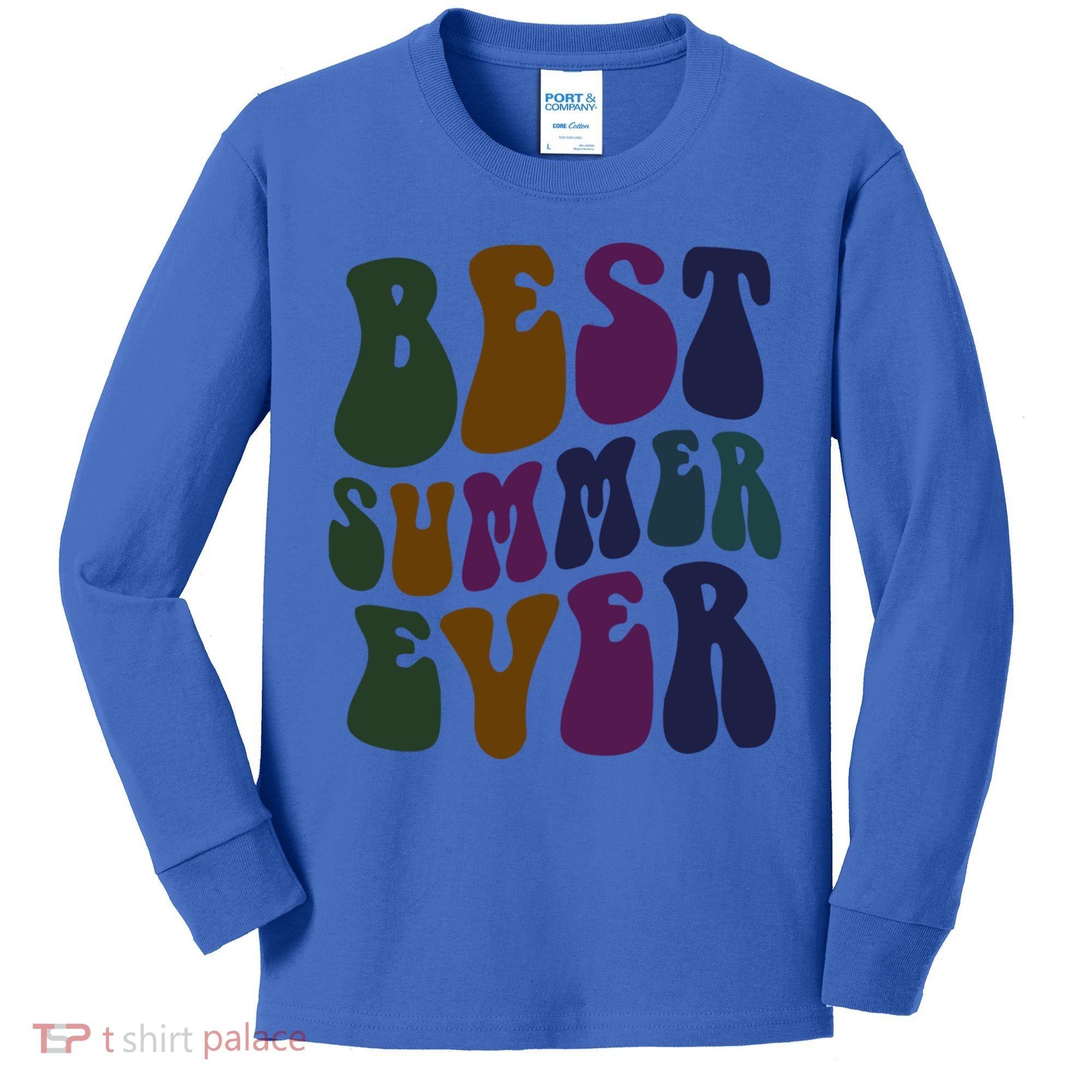Retro Best Summer Ever Camp Crew Camping Staff Grill Chef Gift Kids Long Sleeve Shirt